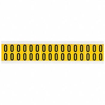 BRADY Number Label 0 3/4in.Hx9/16in.W Vinyl, 32ME05