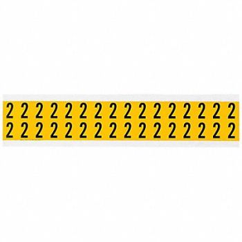 BRADY Number Label 2 3/4in.Hx9/16in.W Vinyl, 32ME07