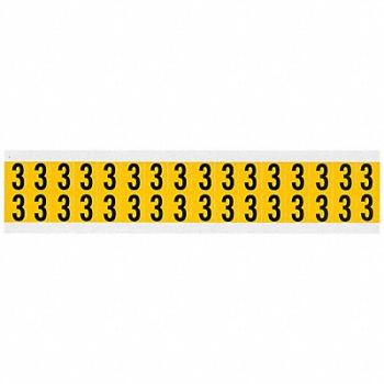BRADY Number Label 3 3/4in.Hx9/16in.W Vinyl, 32ME08