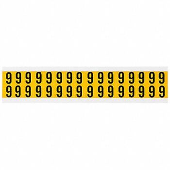 BRADY Number Label 6 3/4in.Hx9/16in.W Vinyl, 32ME11