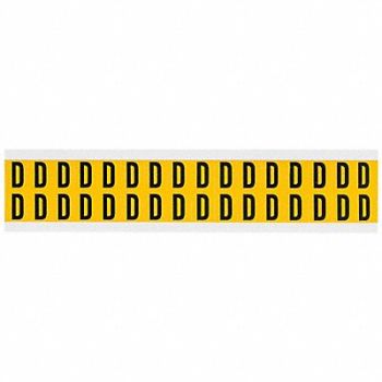 BRADY Letter Label D 3/4in.Hx9/16in.W Vinyl, 32ME18