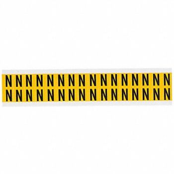 BRADY Letter Label N 3/4in.Hx9/16in.W Vinyl, 32ME30