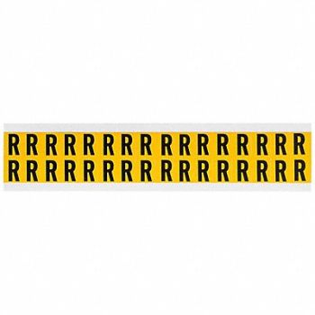 BRADY Letter Label R 3/4in.Hx9/16in.W Vinyl, 32ME33