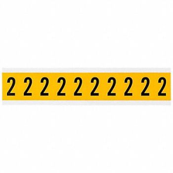 BRADY Number Label 2 1-1/2in.Hx7/8in.W Vinyl, 32ME43