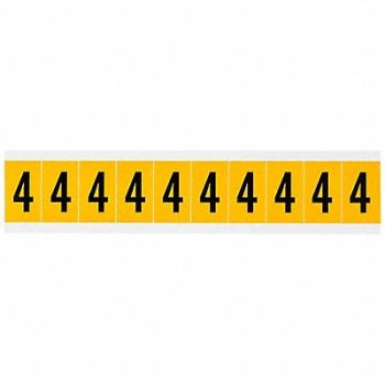 BRADY Number Label 4 1-1/2in.Hx7/8in.W Vinyl, 32ME44