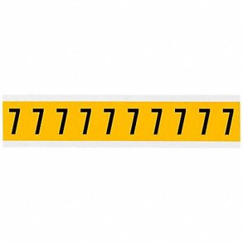 BRADY Number Label 7 1-1/2in.Hx7/8in.W Vinyl, 32ME47