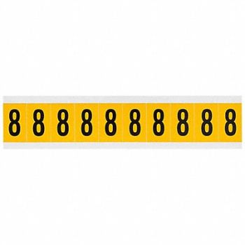 BRADY Number Label 8 1-1/2in.Hx7/8in.W Vinyl, 32ME48