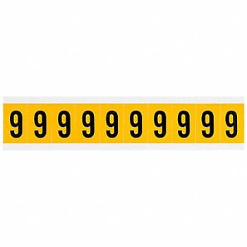 BRADY Number Label 9 1-1/2in.Hx7/8in.W Vinyl, 32ME49
