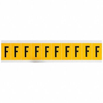 BRADY Letter Label F 1-1/2in.Hx7/8in.W Vinyl, 32ME54