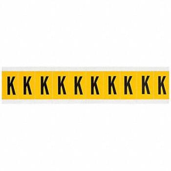BRADY Letter Label K 1-1/2in.Hx7/8in.W Vinyl, 32ME59