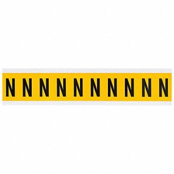 BRADY Letter Label N 1-1/2in.Hx7/8in.W Vinyl, 32ME62