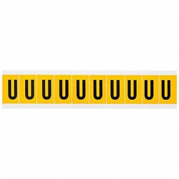BRADY Letter Label U 1-1/2in.Hx7/8in.W, 32ME68