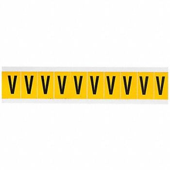 BRADY Letter Label V 1-1/2in.Hx7/8in.W, 32ME69
