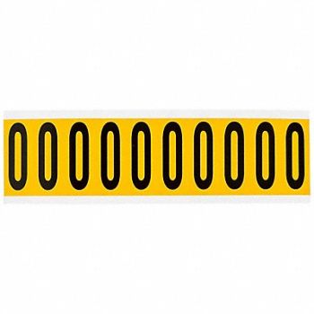 BRADY Number Label 0 2-1/4in.Hx7/8in.W Vinyl, 32ME73