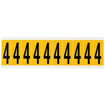 BRADY Number Label 4 2-1/4in.Hx7/8in.W Vinyl, 32ME74