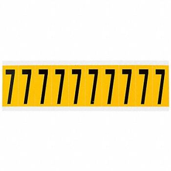 BRADY Number Label 7 2-1/4in.Hx7/8in.W Vinyl, 32ME77