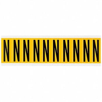 BRADY Letter Label N 2-1/4in.Hx7/8in.W Vinyl, 32ME91