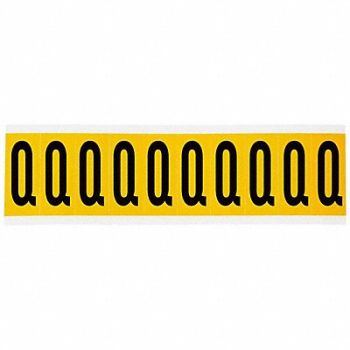 BRADY Letter Label Q 2-1/4in.Hx7/8in.W Vinyl, 32ME93