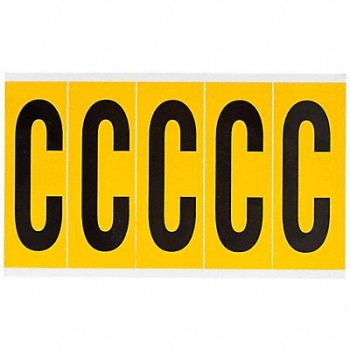 BRADY Letter Label C 5in.Hx1-3/4in.W Vinyl, 32MF15