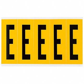 BRADY Letter Label E 5in.Hx1-3/4in.W Vinyl, 32MF18