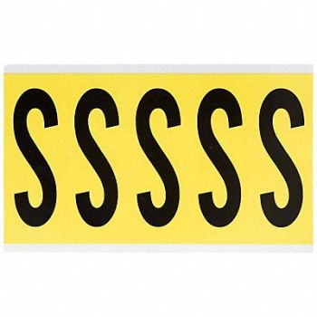 BRADY Letter Label S 5in.Hx1-3/4in.W Vinyl, 32MG35