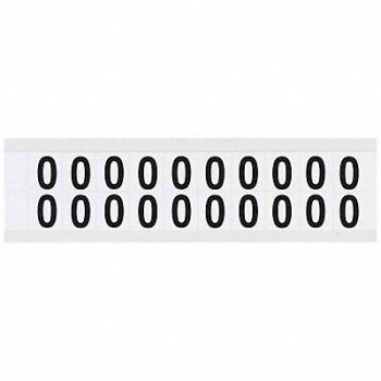 BRADY Number Label 0 3/4in.Hx21/32in.W Vinyl, 32MG37