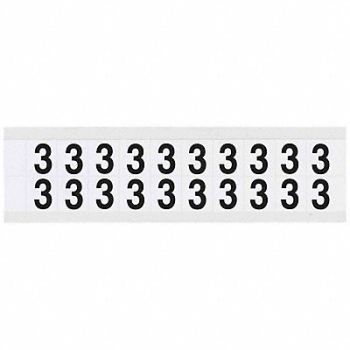 BRADY Number Label 3 3/4in.Hx21/32in.W Vinyl, 32MG40