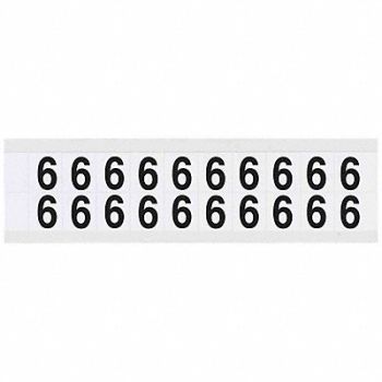 BRADY Number Label 6 3/4in.Hx21/32in.W Vinyl, 32MG43