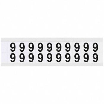 BRADY Number Label 9 3/4in.Hx21/32in.W Vinyl, 32MG46