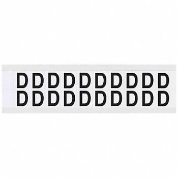 BRADY Letter Label D 3/4in.Hx21/32in.W Vinyl, 32MG50
