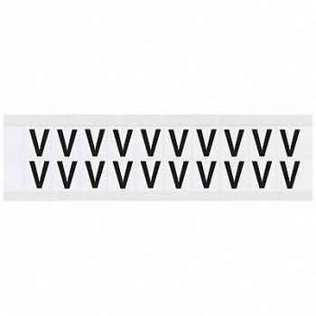 BRADY Letter Label V 3/4in.Hx21/32in.W Vinyl, 32MG63