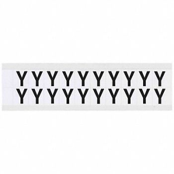 BRADY Letter Label Y 3/4in.Hx21/32in.W Vinyl, 32MG65