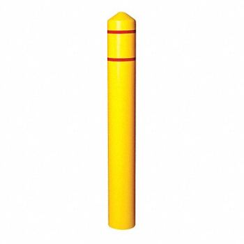 GRAINGER APPROVED Bollard Cover 8in Yllw with Rd Stripes, 32NC74