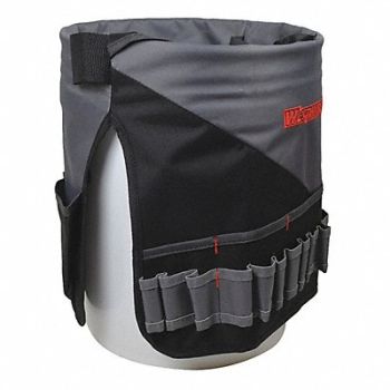 WESTWARD Bucket Tool Organizer Polyester Gray, 32PJ50