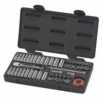 GEARWRENCH Set Skt Std Dp Sae / Met 1/4Dr 12Pt 51Pc, 32RX49