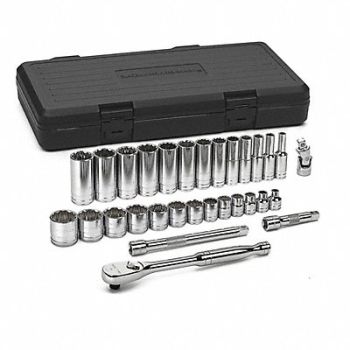GEARWRENCH Set Skt Std/Dp Sae 3/8Dr 12Pt, 32RX68