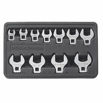 GEARWRENCH Crowfoot Skt Set Steel DvSz 3/8 SAE, 32RX77
