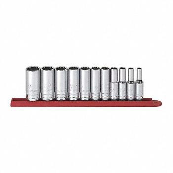 GEARWRENCH Set Skt Dp 3/8Dr 12Pt 11Pc, 32RY03