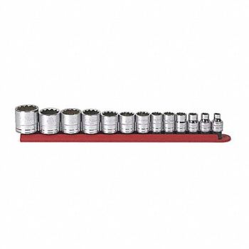 GEARWRENCH Set Skt Std Sae 3/8Dr 12Pt 13Pc, 32RY28