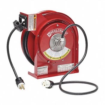 REELCRAFT Cord Reel 45ft 12 AWG Connector 120VAC, 32UK80