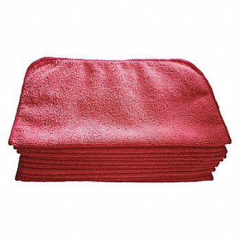 TOUGH GUY Microfiber Cloth 12 x 12 Red PK12, 32UV02
