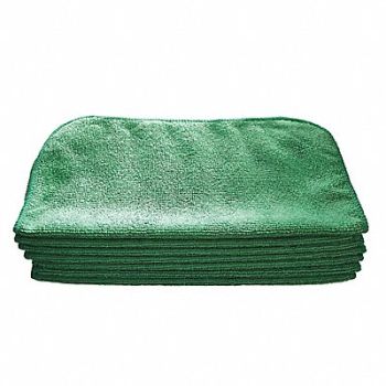TOUGH GUY Microfiber Cloth 12 x 12 Green PK12, 32UV03