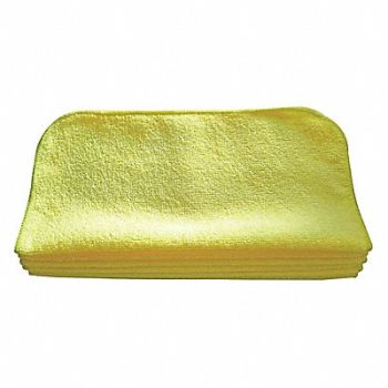 TOUGH GUY Microfiber Cloth 12 x 12 Yellow PK12, 32UV04