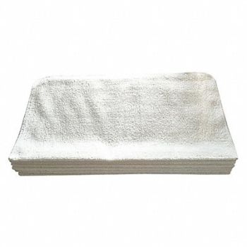 TOUGH GUY Microfiber Cloth 16 x 16 White PK12, 32UV09