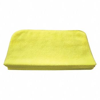 TOUGH GUY Microfiber Cloth 16 x 16 Yellow PK12, 32UV12