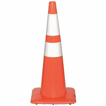 TAPCO Traffic Cone 28 In Orange White Collars, 32WC80