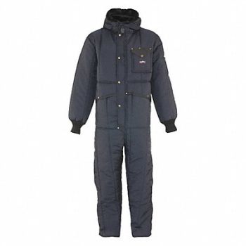 REFRIGIWEAR Coverall Suit With Hood Navy Small, 32XJ30