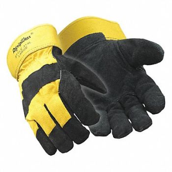 REFRIGIWEAR Leather Gloves Black/Tan L PR, 32XJ74