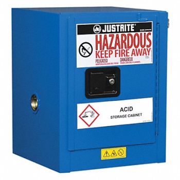 JUSTRITE Haz Material Safety Cabinet 60 Gal Blue, 102XD9