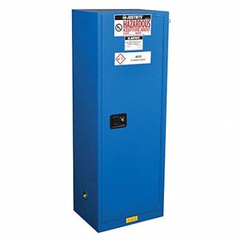 JUSTRITE Haz Material Safety Cabinet 22 Gal Blue, 32XT38